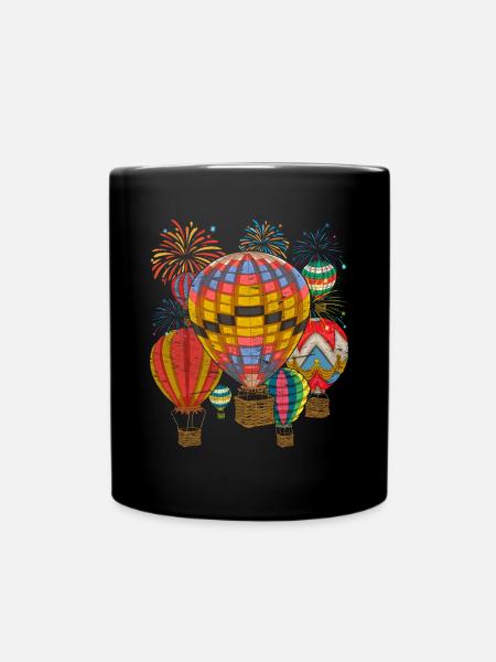 Tour en montgolfière Feux d’artifice Pilote de montgolfière Montgolfière - Mug uni - noir