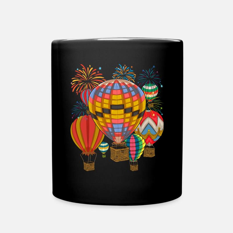 Ballonfahrer Geschenk Feuerwerk Heißluftballon - Tasse einfarbig - Schwarz