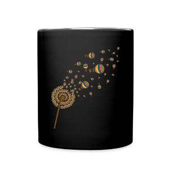 Ballonfahrer Geschenk Pusteblume Heißluftballon - Tasse einfarbig - Schwarz - Vorne