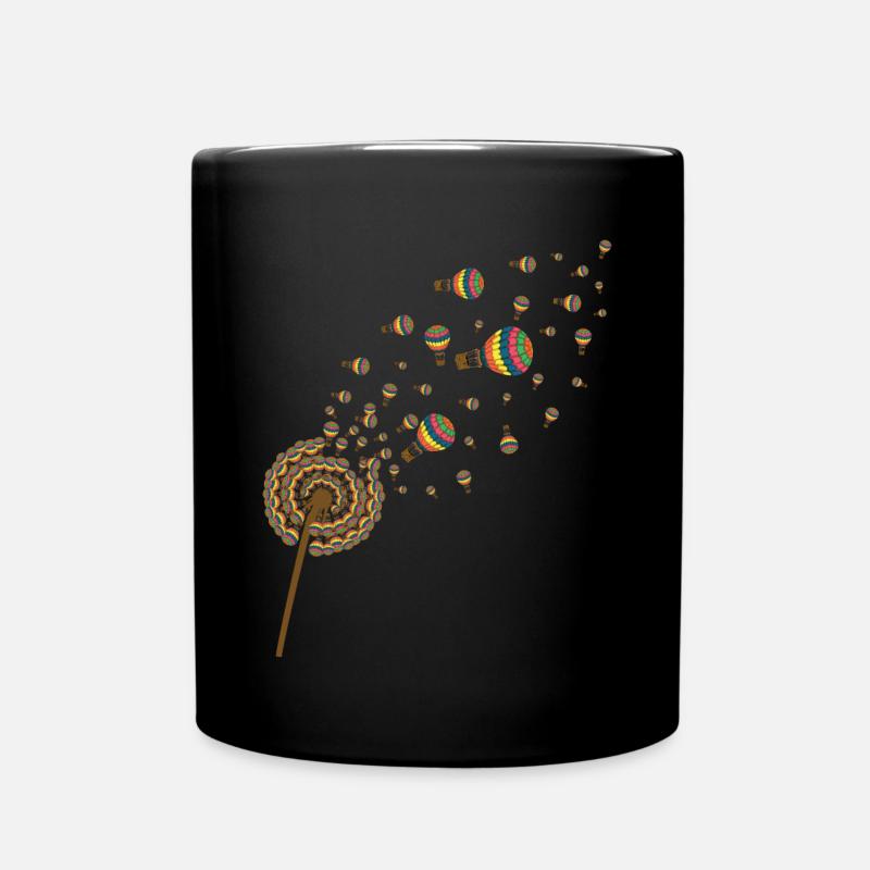 Ballonfahrer Geschenk Pusteblume Heißluftballon - Tasse einfarbig - Schwarz