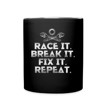Race mechanic, garage person - Full Colour Mug - black - Front
