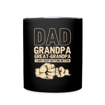 Papa Opa, Urenkel Opa - Tasse einfarbig - Schwarz - Vorne