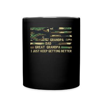 Papa Opa, Urenkel Opa - Tasse einfarbig - Schwarz - Vorne