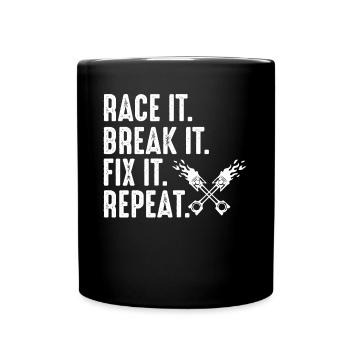 Race mechanic, garage person - Full Colour Mug - black - Front