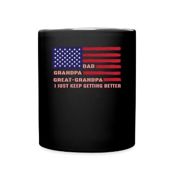 Papa Opa, Urenkel Opa - Tasse einfarbig - Schwarz - Vorne