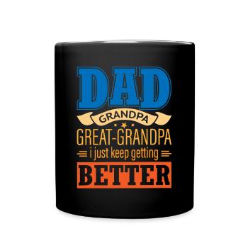Papa Opa, Urenkel Opa - Tasse einfarbig - Schwarz - Vorne