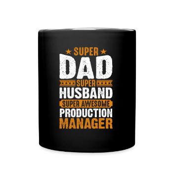 Super Dad Super Husband - Tasse einfarbig - Schwarz - Vorne