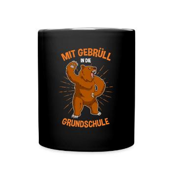 Schulanfang Einschulung 1 Klasse Grundschule - Tasse einfarbig - Schwarz - Vorne