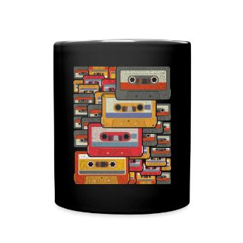 Cassette rétro - Mug uni - noir - Devant