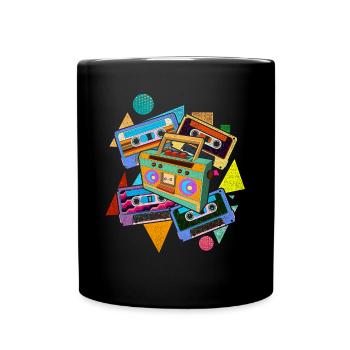 Retro 80s Gift Eighties Cassette de musique - Mug uni - noir - Devant