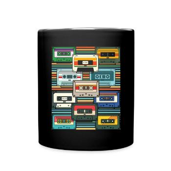 Eighties Retro 80s Cassette - Full Colour Mug - black - Front