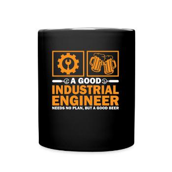 Un bon ingénieur industriel n'a pas besoin de plan - Mug uni - noir - Devant