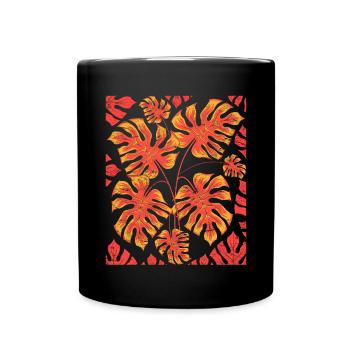 Monstera Deliciosa quitte Tropical Monstera - Mug uni - noir - Devant