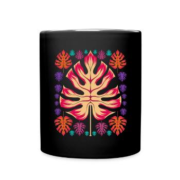 Cadeau Monstera Deliciosa Feuilles Monstera - Mug uni - noir - Devant