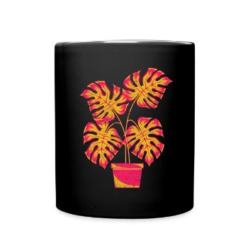 Jardinier tropical de plantes d’intérieur Cadeau Monstera - Mug uni - noir - Devant