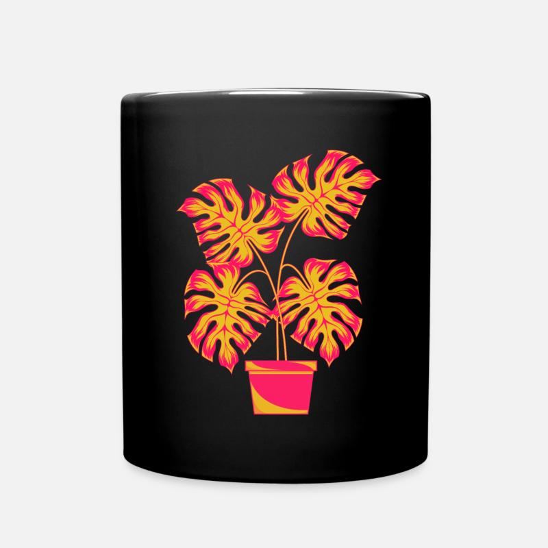 Topfpflanze Tropische Monstera Deliciosa Monstera - Tasse einfarbig - Schwarz