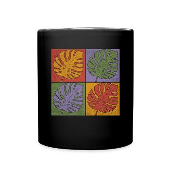 Tropical Monstera feuilles Pop Art Monstera - Mug uni - noir - Devant