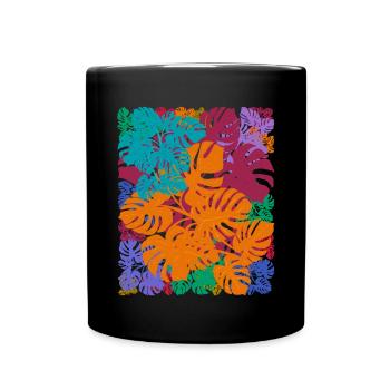 Plantes Feuilles tropicales Monstera Deliciosa - Mug uni - noir - Devant