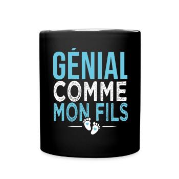 cadeau papa génial comme ma fils - Mug uni - noir - Devant