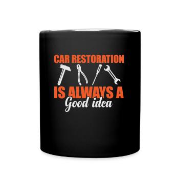 La restauration de voiture est toujours une bonne idée - Mug uni - noir - Devant