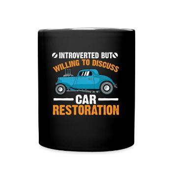Prêt à discuter de la restauration de voiture - Mug uni - noir - Devant