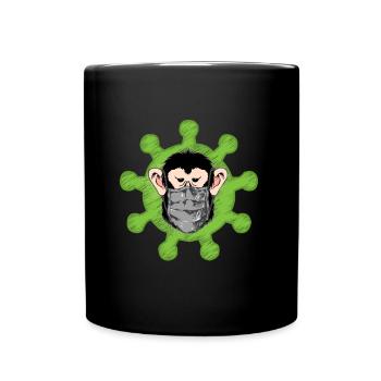 Affenpocken / Tiere / Maske / Hygiene / Gesundheit - Tasse einfarbig - Schwarz - Vorne