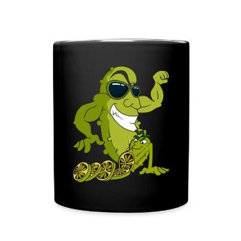Gurke - Tasse einfarbig - Schwarz - Vorne