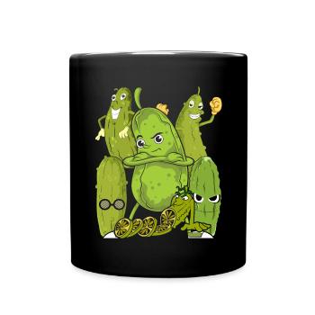 Vegetarier Gemüse Geschenk Gürkchen Gurke - Tasse einfarbig - Schwarz - Vorne