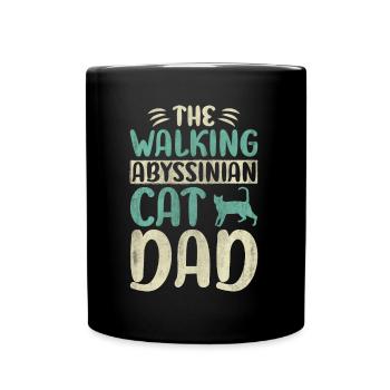 The Walking Abyssinian Cat Dad Kitty Cat Walking - Tasse einfarbig - Schwarz - Vorne