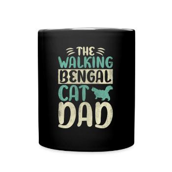 The Walking Bengal Cat Dad Kitty Cat Walking - Tasse einfarbig - Schwarz - Vorne