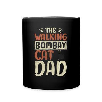 The Walking Bombay Cat Dad Kitty Cat Walking - Tasse einfarbig - Schwarz - Vorne