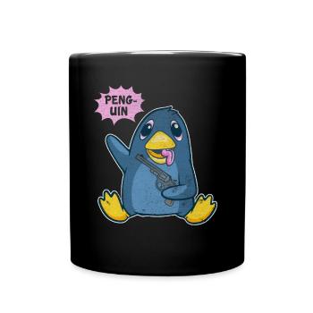 Mignon pingouin Oiseau de glace Arctique Amoureux des animaux - Mug uni - noir - Devant