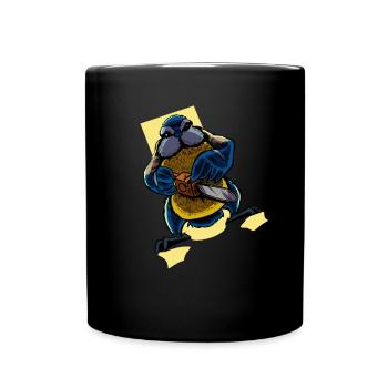 Monster Tiere - Kettensäge Blaumeise - Tasse einfarbig - Schwarz - Vorne