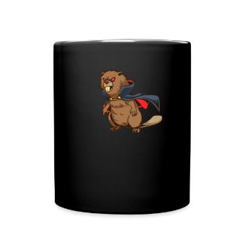 Monster Tiere - Vampir Biber - Tasse einfarbig - Schwarz - Vorne