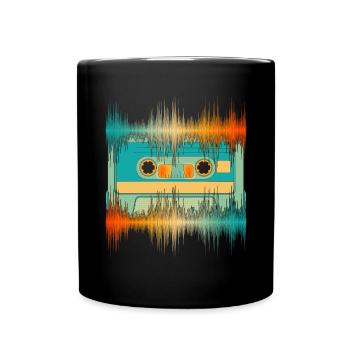 Equalizer Tontechnik Geschenk Kassette Soundwave - Tasse einfarbig - Schwarz - Vorne