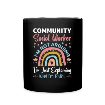 Travailleur social communautaire Je ne discute pas - Mug uni - noir - Devant