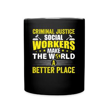 Criminal Justice Social Workers - Full Colour Mug - black - Front