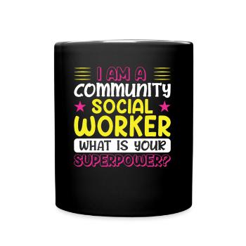 Je suis un travailleur social communautaire - Mug uni - noir - Devant