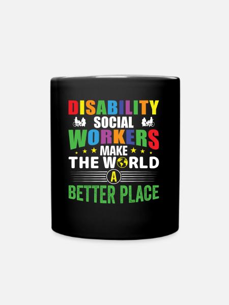 Disability Social Workers - Full Colour Mug - black