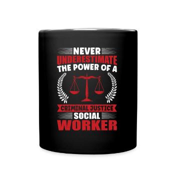 Pouvoir du travailleur social en justice pénale - Mug uni - noir - Devant