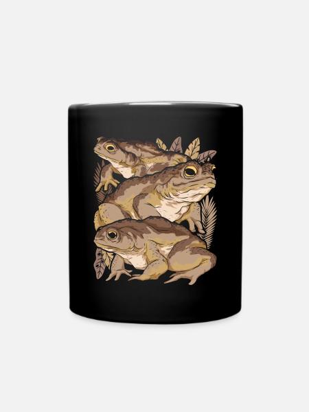 Amphibians Nature Animal Motif Gift Frog Toad - Full Colour Mug - black