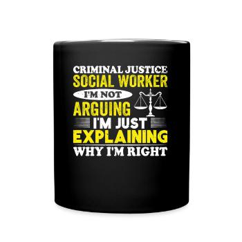 Criminal Justice Social Worker - Full Colour Mug - black - Front