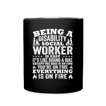 Being A Disability Social Worker Is Easy - Full Colour Mug - black - Front