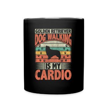 Golden Retriever Dog Walking Is My Cardio Dog - Tasse einfarbig - Schwarz - Vorne