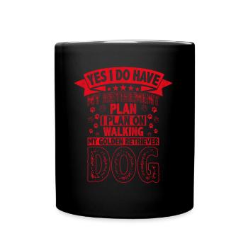 Plan de retraite Promener mon chien Golden Retriever - Mug uni - noir - Devant