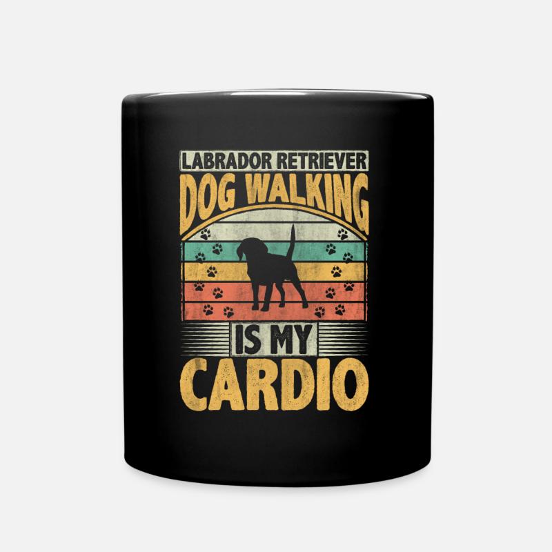 Labrador Retriever Dog Walking Is My Cardio Dog - Tasse einfarbig - Schwarz