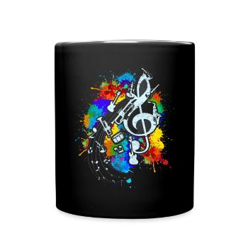 Violin keys Musical instruments Clef - Full Colour Mug - black - Front