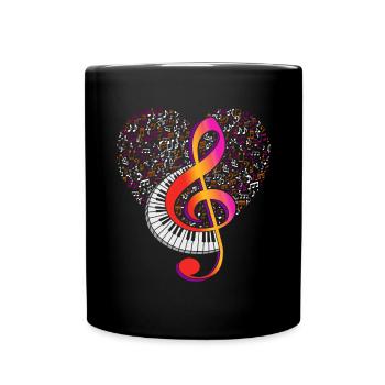 Musician Keyboard Violin Clef Clef Clef - Full Colour Mug - black - Front