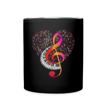 Keyboard Violin Clef Music Clef - Full Colour Mug - black - Front