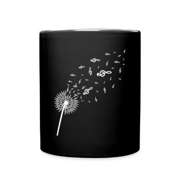 Musiker Violinschlüssel Pusteblume Notenschlüssel - Tasse einfarbig - Schwarz - Vorne
